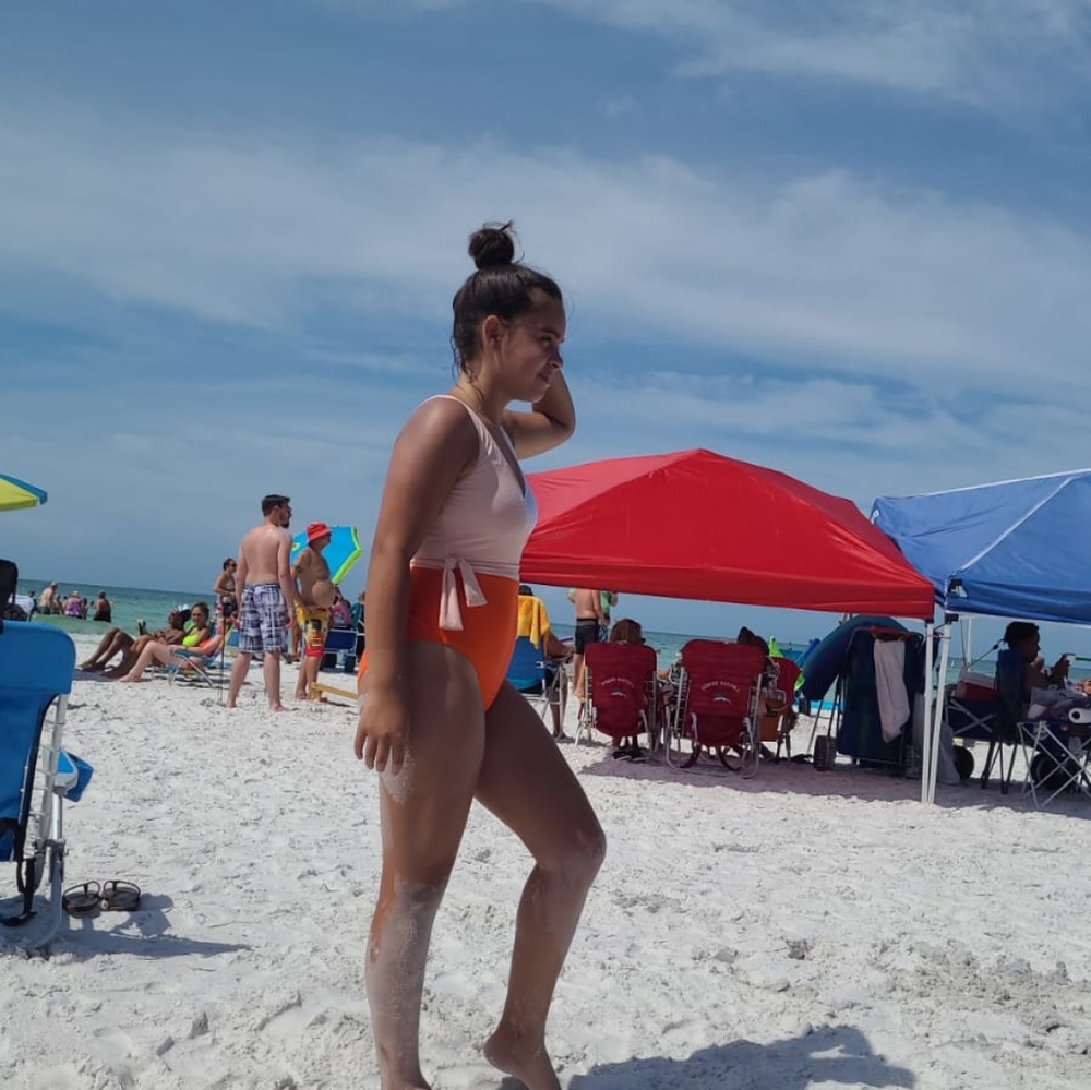 Women's One Piece Swimsuit Wrap Color Block Ti - Picture 4 of 12